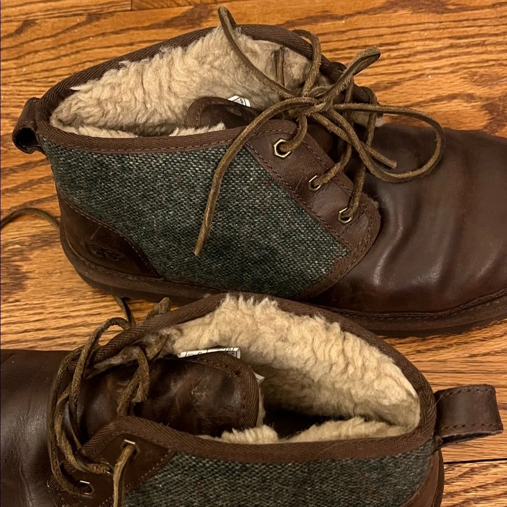 GUC UGG Neumel Woolrich Donegal Leather Sheepwool Chukka Boots
